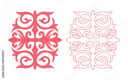 Kyrgyz nomad carpet pattern vector. Traditional central asian rug ornament design template for ethnic textile home decor fabric branding
