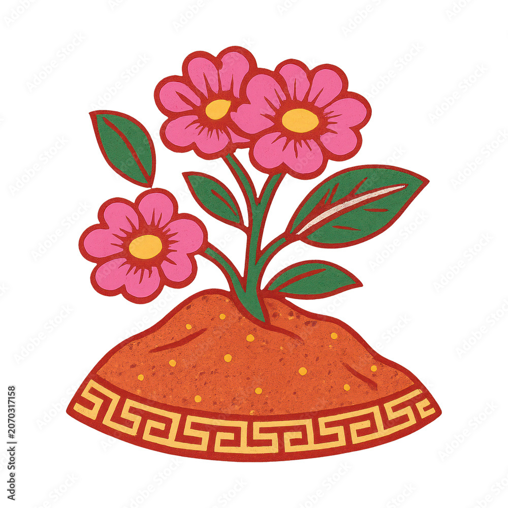 Fototapeta premium PNG Vibrant floral illustration design