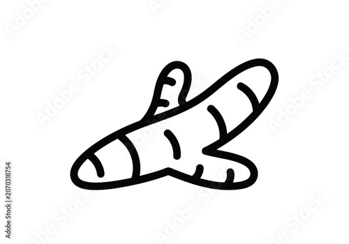Simple line drawing of a carrot.