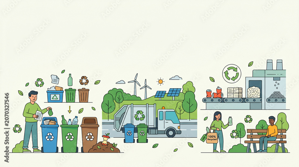 Naklejka premium Community Recycling Event Promoting Environmental Awareness