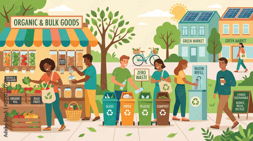 Fototapeta premium People Choosing Environmentally Friendly Products