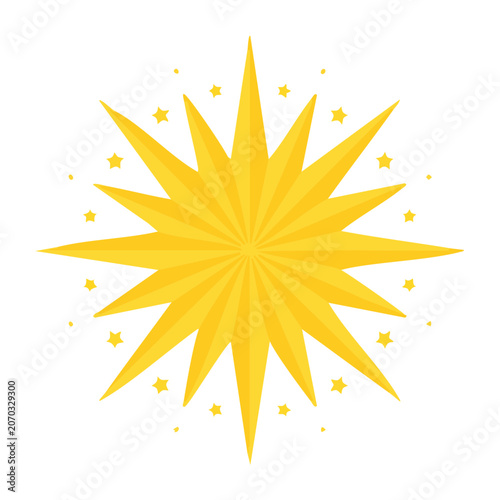 Yellow Radiant Starburst with Sparkles