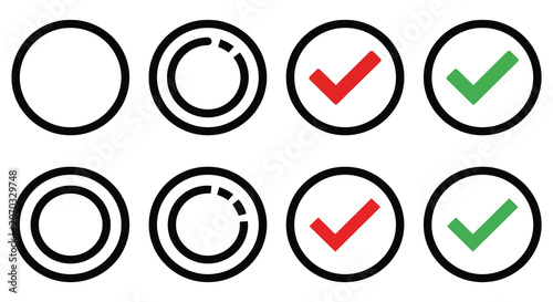 Canvastavla Circular checkmark and slider control icons on a white background