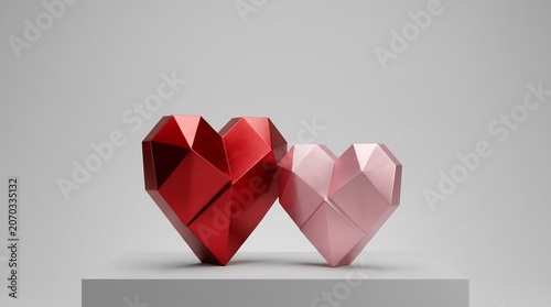 Radiant Geometric Hearts Gently Embracing Love