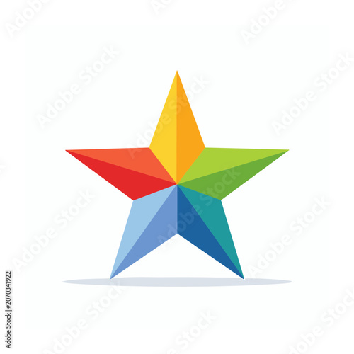 Colorful star icon with flat design
