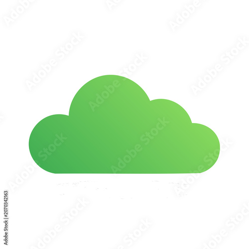 Flat green cloud vector icon