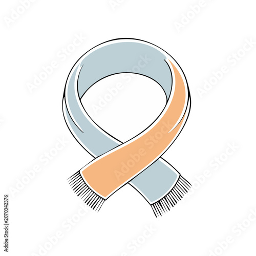 Light blue and peach awareness ribbon vector illustration