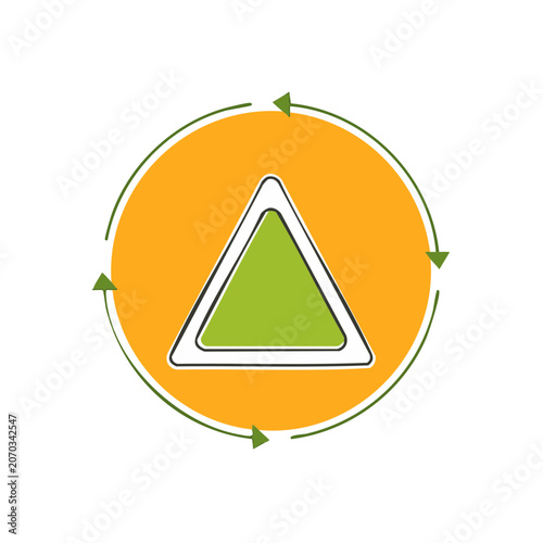Warning Triangle Icon with Circular Arrows