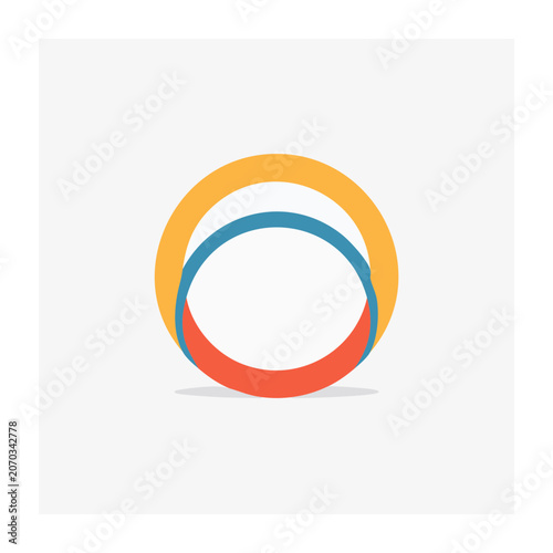 Colorful Interlocking Rings Vector Icon