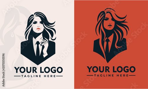 Photos Professional Business Woman Vector Logo Illustration Design Set for Corporate Br