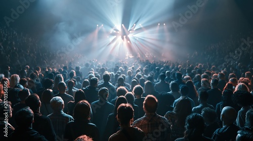 A vibrant music concert crowd with confetti creates an energetic festival visual emphasizing live performance, stage lighting, and celebration atmosphere.
