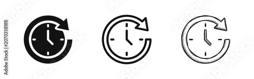 фотографія Time refresh and history icons set