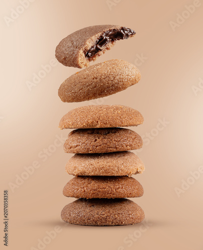 Stack of chocolate cookies