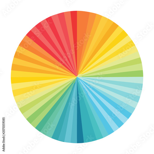 Radial color wheel with full spectrum gradient