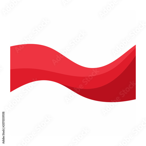 Abstract red wave on white background