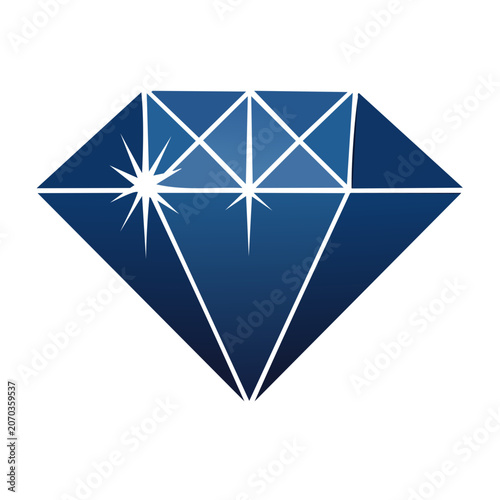 Blue Diamond Gemstone Vector Icon