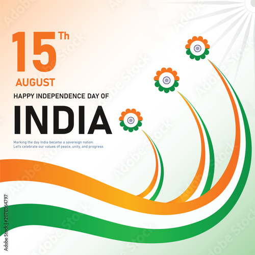 India Independence Day social media template with tricolor patriotic design