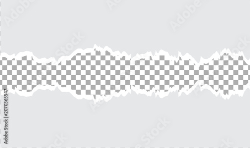 Bild auf Leinwand White ripped piece of paper isolated on transparent background vector file