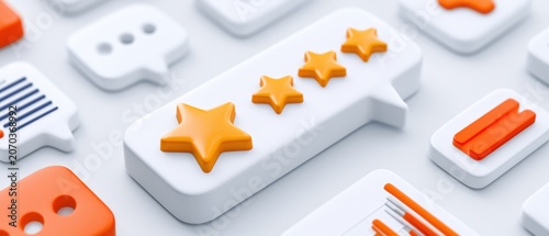 Customer reviews and ratings abstract art digital design glowing stars creative background modern aesthetic