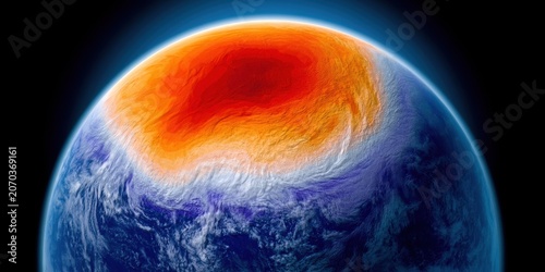 Climate change impact global temperature anomalies visualization earth heatmap scientific analysis aerial view
