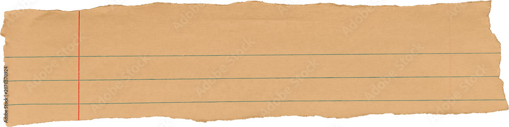 Fototapeta premium Torn Kraft Brown Note Paper With Lines