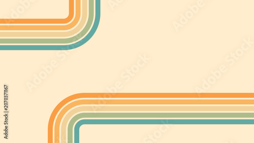 Abstract background of rainbow groovy Wavy Line design in 1970s Hippie Retro style. Vector pattern ready to use for cloth, textile, wrap and other.