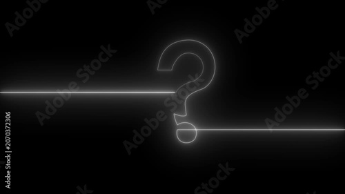 Neon glowing loop Red color Question mark sign Question mark icon asking icon animation.4k resolution video abstract advice.