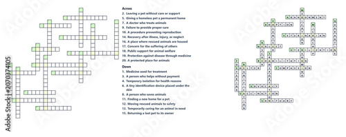 Cat Rescue Crossword Puzzle with Answers Hard Cat Day Awareness Activity