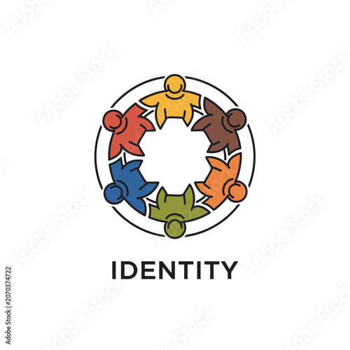 Diverse people holding hands in circle.