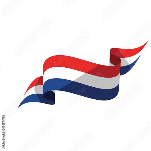 Dutch flag ribbon waving symbol.