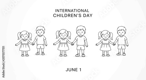International childrens day illustration