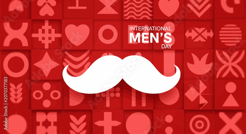 International mens day background with mustache icon