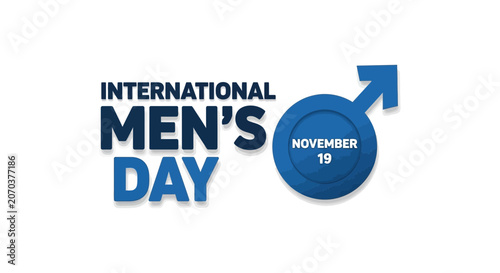International mens day logo with november 19 date