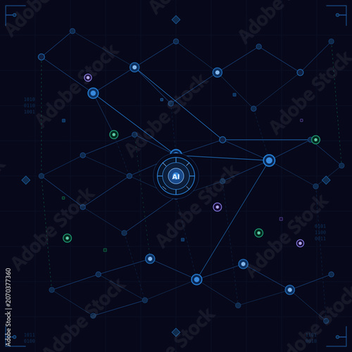AI Neural Network Pattern and abstract technology background
