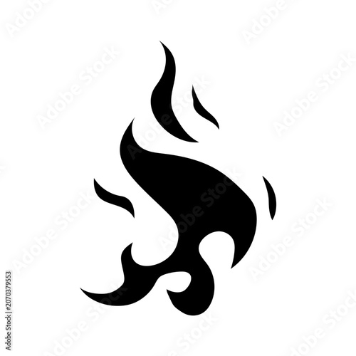 Obraz na plátně Minimal flame emblem featuring a stylized fire silhouette, ideal for fantasy games, elemental magic systems, esports teams, guild crests, branding projects and vector design collections