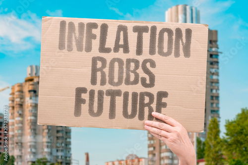 Canvas-taulu "Inflation robs future" Rising costs steal from tomorrow
