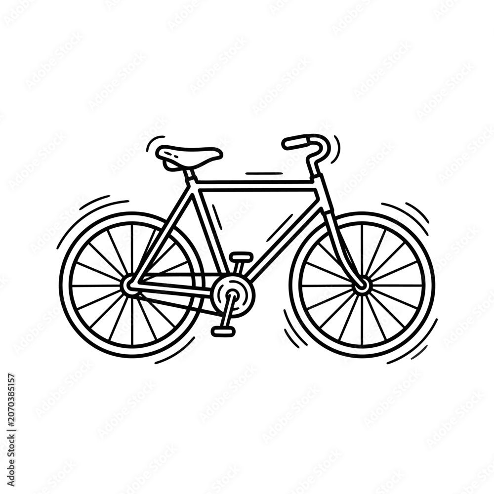 Fototapeta premium Bicycle in Motion with Rider.
