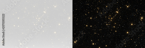 Fotografie Luxury golden sparkling stars with glowing celestial dust and radiant magical fe