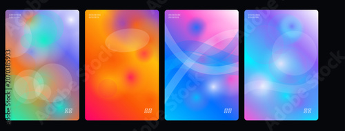 Vibrant abstract backgrounds, colorful gradient textures, neon geometric patterns, modern design elements, 4 vector backgrounds