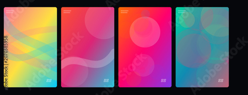 Gradient, colorful backgrounds, abstract patterns, vector set