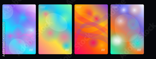 Vibrant abstract backgrounds, colorful gradient textures, neon bokeh effects, modern design elements, vector patterns