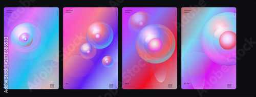 Abstract colorful backgrounds, vibrant gradient textures, neon light effects, vector illustrations
