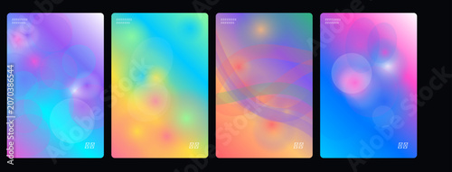 Holographic backgrounds, iridescent textures, colorful gradients, abstract patterns, 4k vector set