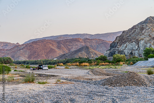 Landscape of Fanja on the dried Wadi