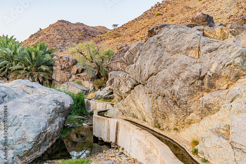 Landscape of Fanja on the dried Wadi