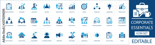 Tableau sur toile Corporate essentials icon set