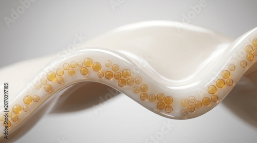 Creamy Micelle Cross Section with Encapsulated Vitamins in Food Emulsion