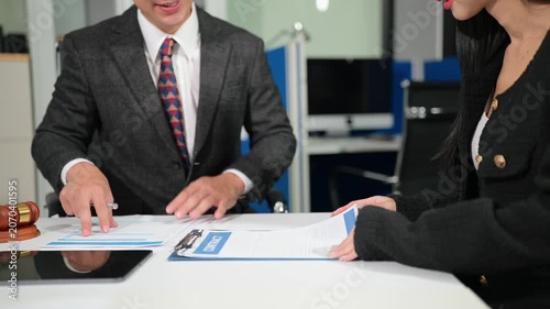 Business team and Male lawyer or judge consult having team meeting with client, Law and Legal services