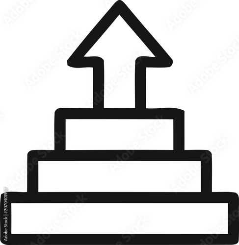 Career ladder icon growth advancement and success illustration