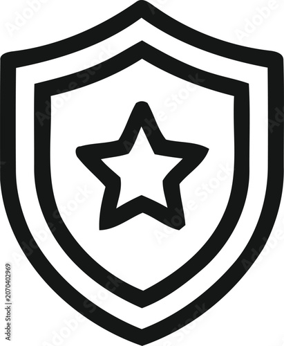 Security shield icon with star symbol vector illustration